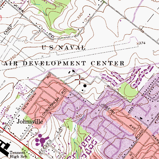 Topographic Map of Shenandoah Woods, PA