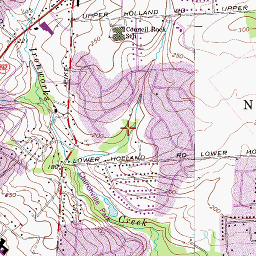 Topographic Map of Spring Valley Farms, PA