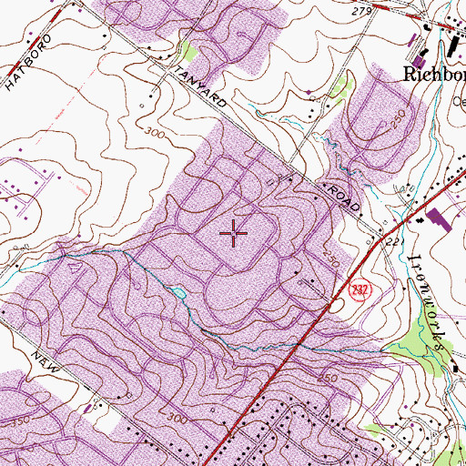 Topographic Map of Windmill Village West, PA