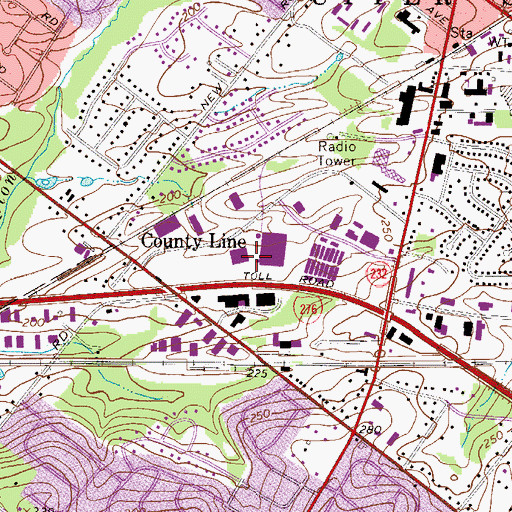 Topographic Map of County Line Industrial Park, PA