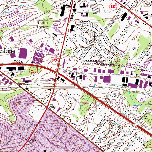 Topographic Map of Southampton Industrial Park, PA