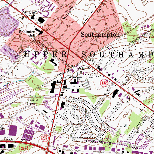 Topographic Map of Our Lady of Good Counsel Elementary School, PA