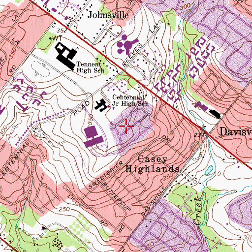 Topographic Map of Wellesley Hills, PA