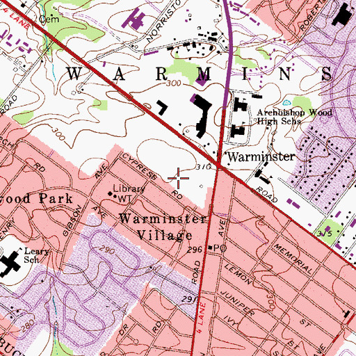 Topographic Map of York Shopping Center, PA