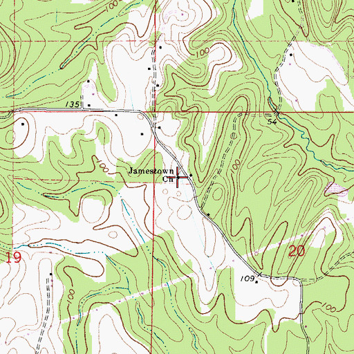 Topographic Map of Jamestown Church, AL