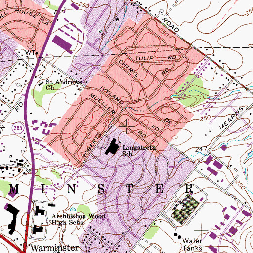 Topographic Map of Glen View Park, PA
