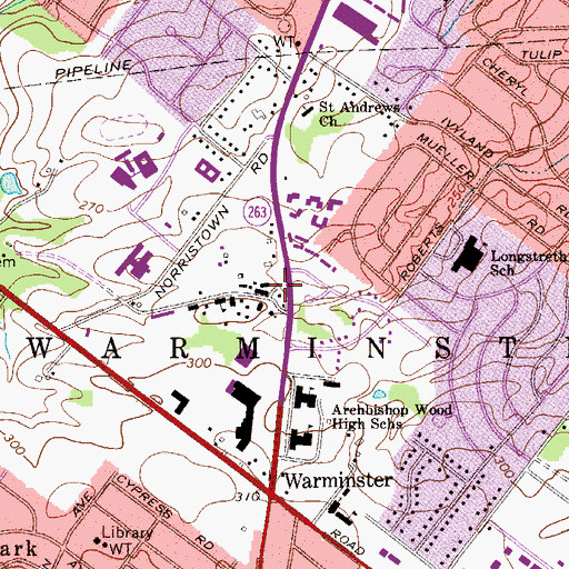 Topographic Map of Christ Home School, PA