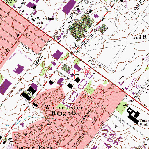 Topographic Map of John Fitch Industrial Park, PA