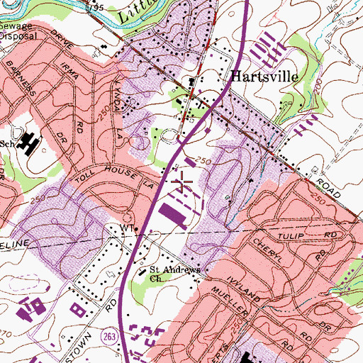 Topographic Map of Jamesway Center Shopping Center, PA