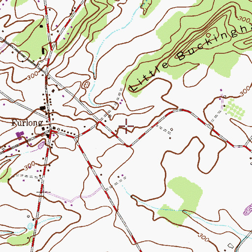 Topographic Map of Little Buckingham Mountain Estates, PA