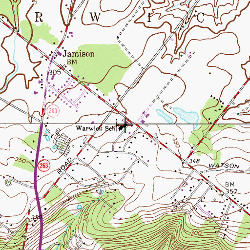 Topographic Map of Warwick Elementary School, PA