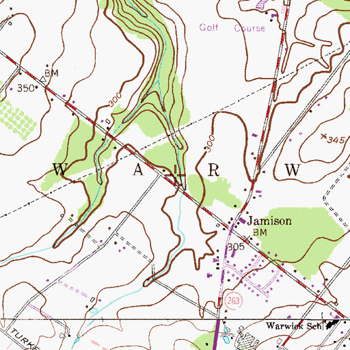 Topographic Map of Soviegn Estates, PA