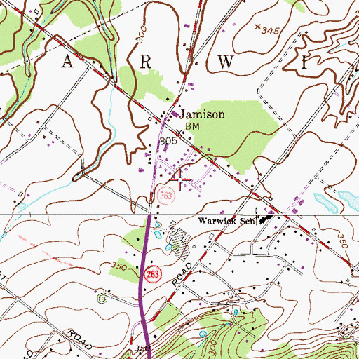 Topographic Map of Jamison Park, PA