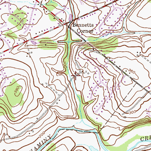 Topographic Map of Pickwick of Pebble Hill School, PA