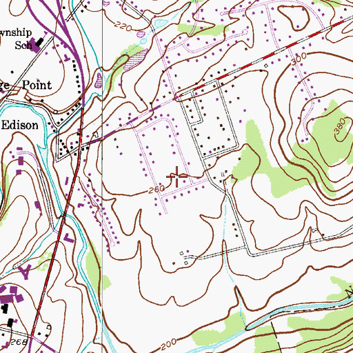 Topographic Map of Duane Village, PA