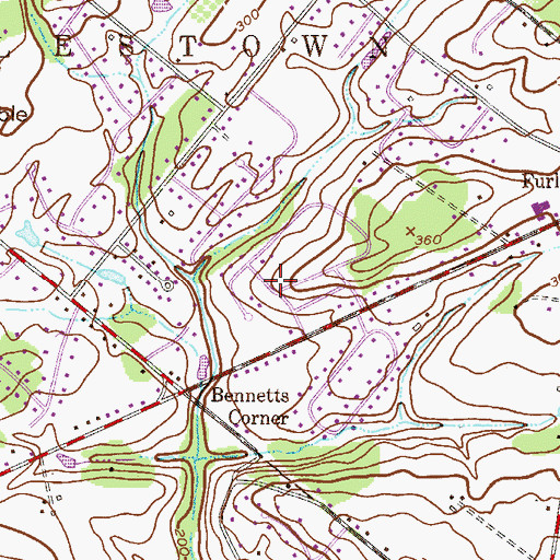 Topographic Map of Woodhill, PA