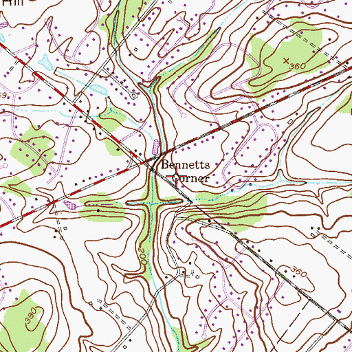 Topographic Map of Fox Croft, PA