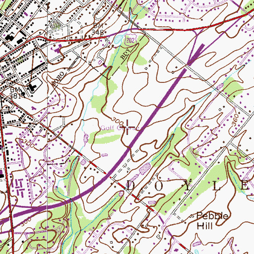 Topographic Map of Doylestown Country Club, PA