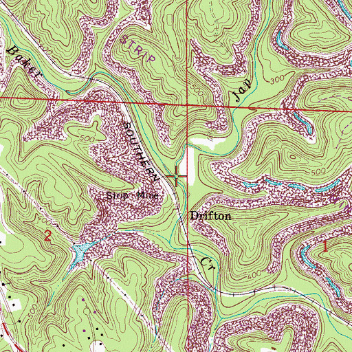 Topographic Map of Japanese Creek, AL