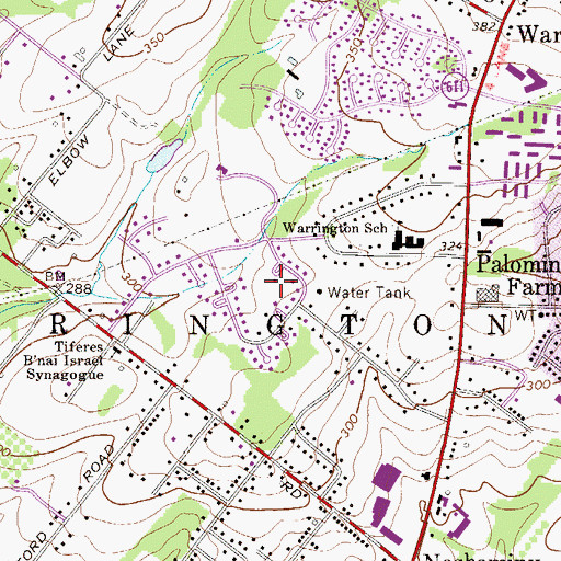 Topographic Map of Fairways, PA