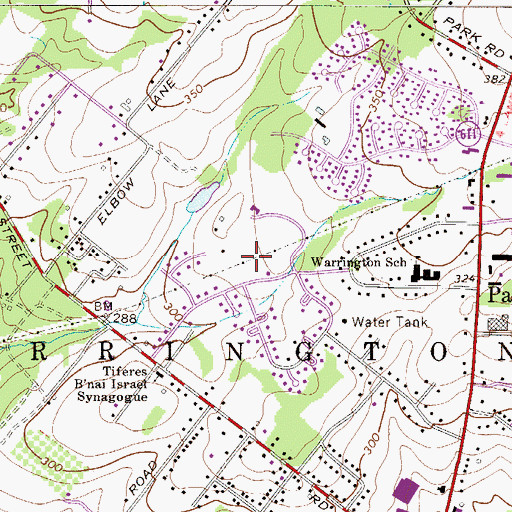 Topographic Map of Fairway Golf Course, PA