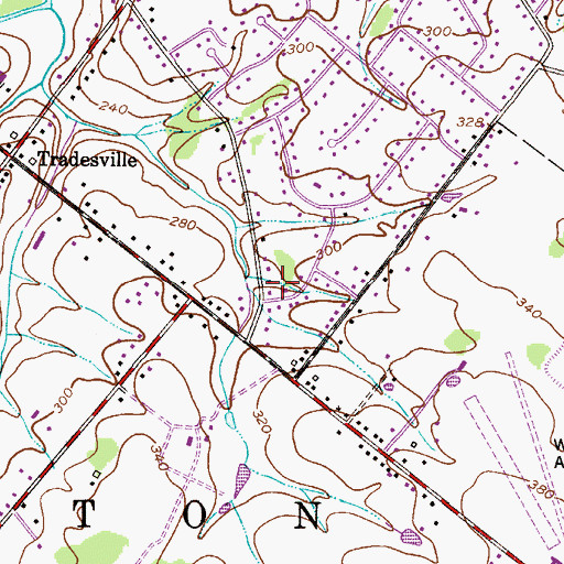 Topographic Map of Twin Brook Estates, PA