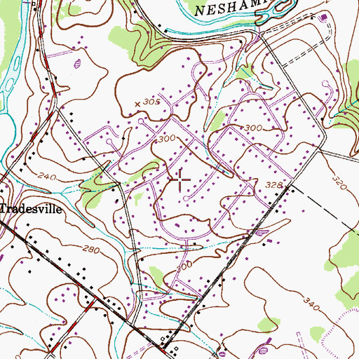 Topographic Map of Woodridge, PA