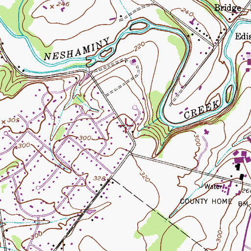 Topographic Map of Buck Hills, PA