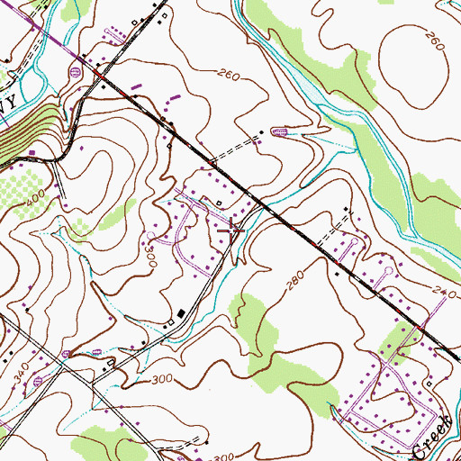 Topographic Map of Meadow Brook, PA