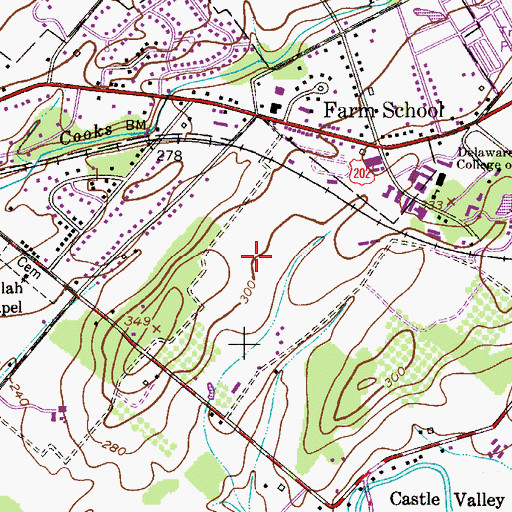 Topographic Map of Edgewood Hills, PA