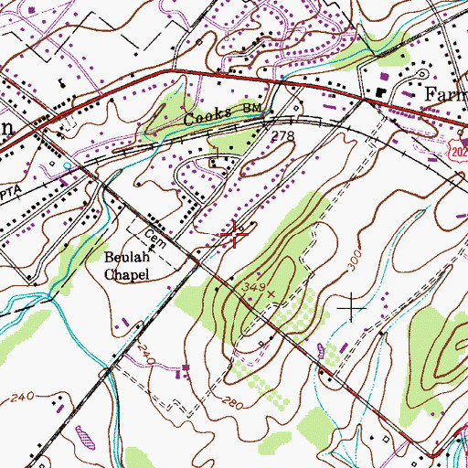 Topographic Map of Farm School, PA