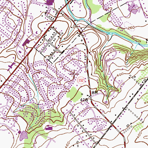 Topographic Map of Brittany Farms, PA