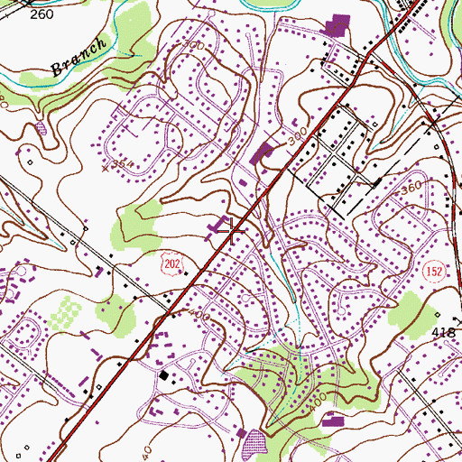 Topographic Map of Saint Jude Elementary School, PA