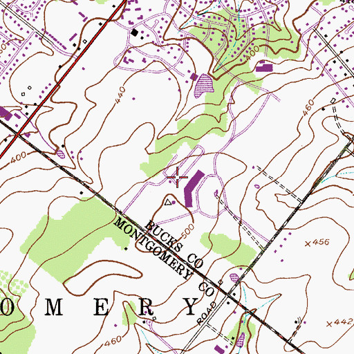 Topographic Map of Little Farm Trailer Park, PA