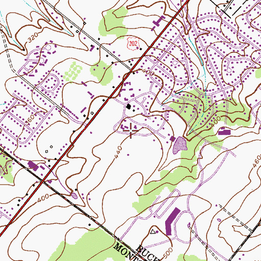 Topographic Map of The Highlands, PA
