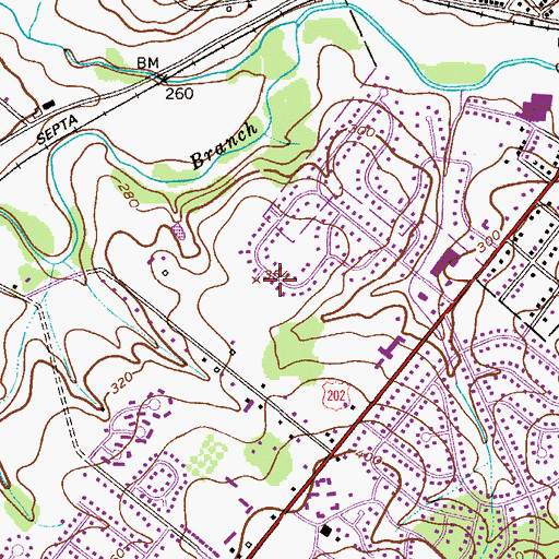 Topographic Map of Oxbow Meadows, PA