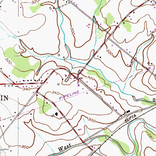 Topographic Map of Doyles Corner, PA