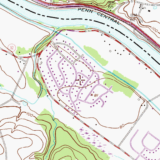 Topographic Map of Buckland Valley Farms, PA