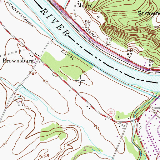 Topographic Map of Cedar Glen, PA
