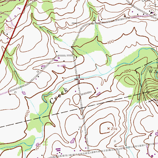 Topographic Map of Van Sant Covered Bridge, PA