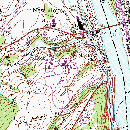 Topographic Map of Village II, PA