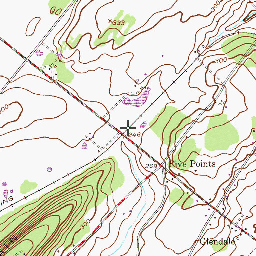 Topographic Map of Lahaska Station, PA
