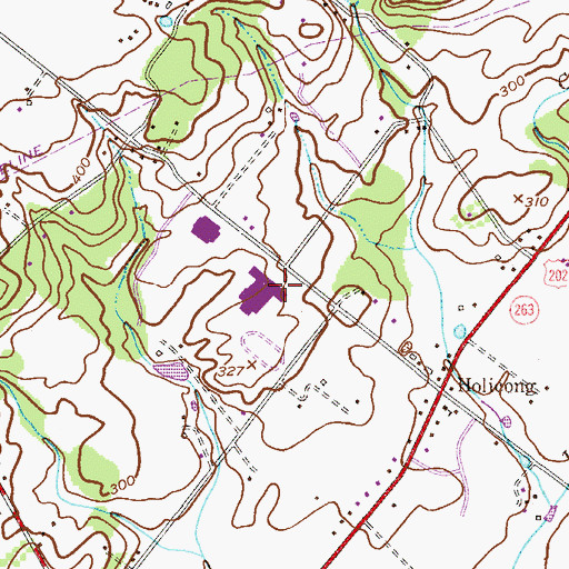 Topographic Map of Central Bucks High School East, PA