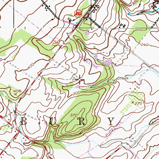 Topographic Map of Red Fox Farms, PA