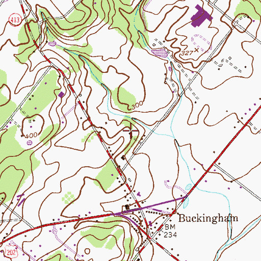 Topographic Map of Durham Village, PA