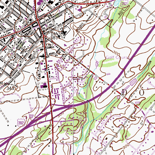 Topographic Map of Clemens Farms, PA