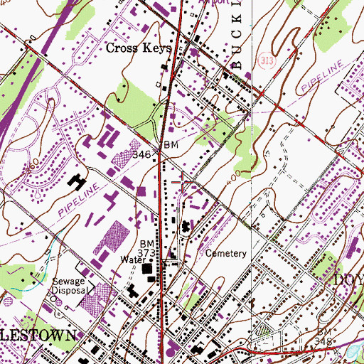 Topographic Map of Font Hill, PA