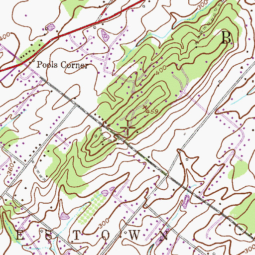 Topographic Map of Curiosity Shoppe, PA