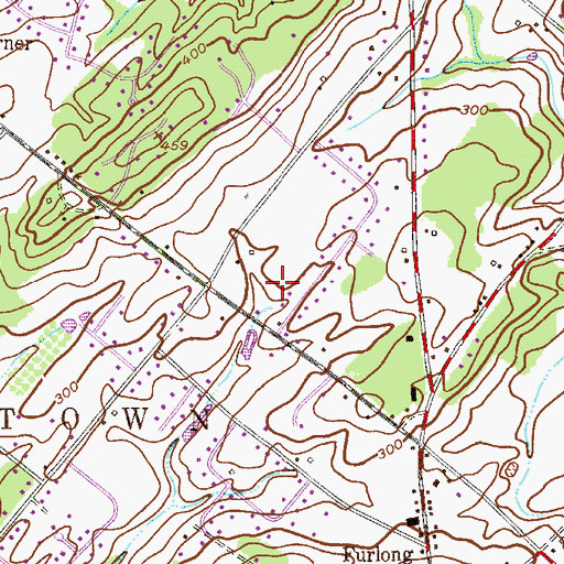 Topographic Map of Blueberry Hill, PA