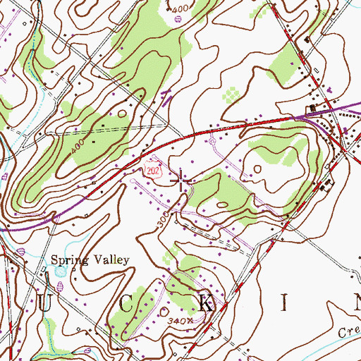 Topographic Map of Cranberry Hill, PA